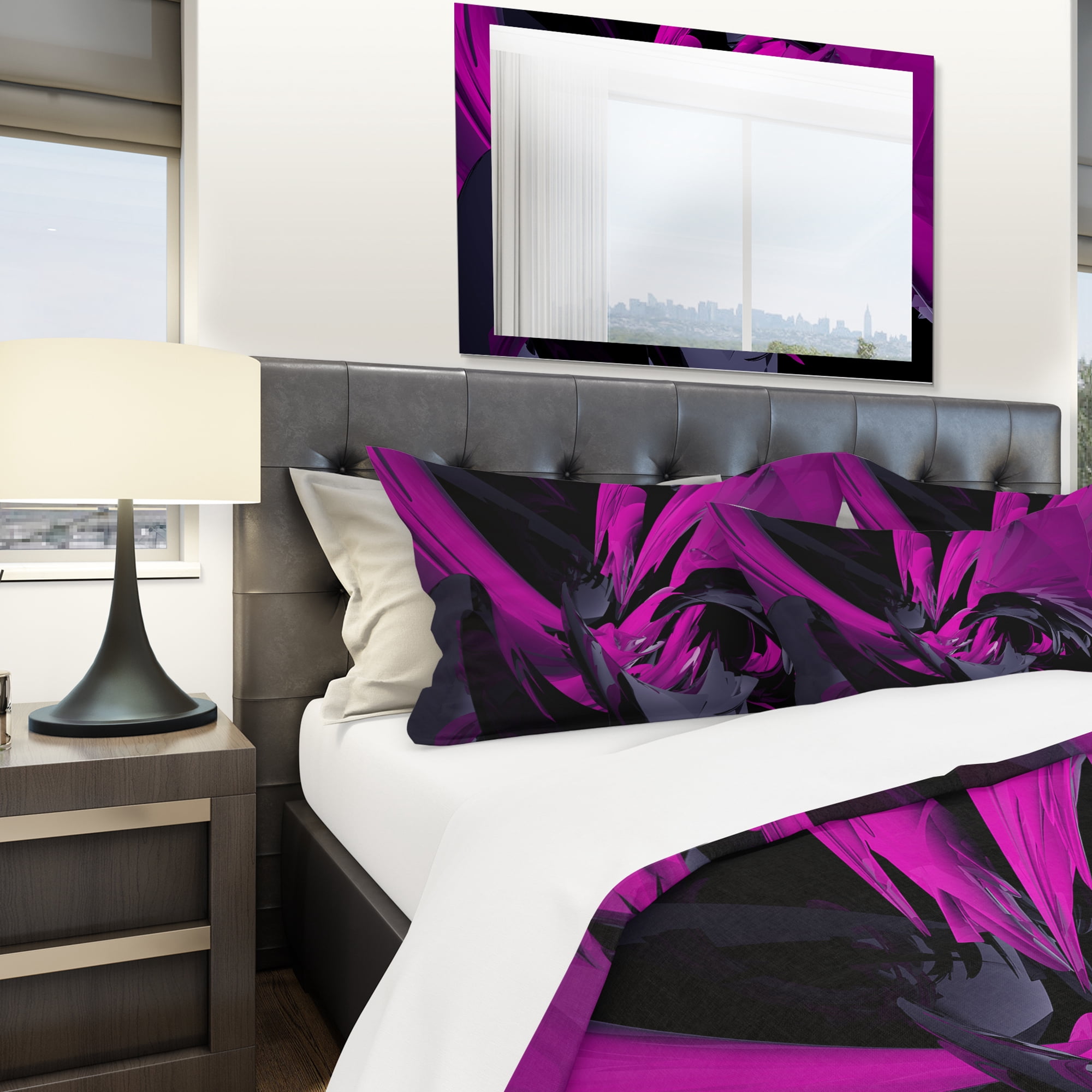 Designart 'Magenta and Grey Mixer' Modern & Contemporary Duvet Cover Set
