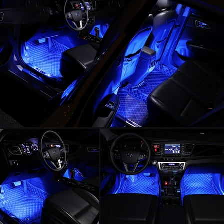 OATIPHO Black Auto LED Light p for Car with Sound Activated Multicolor Interior Lights