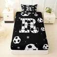 thumbnail image 3 of Erosebridal Kawaii Soccer Pattern Kids Twin Sheet Sets,Letter R Monogrammed Bedding For Boys Teens 3pcs, 3 of 6