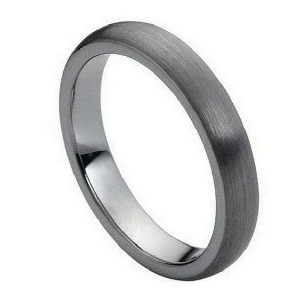 Tungsten Brushed Domed 4MM Classic Style Band Ring Size 11.5