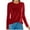 ZA-Red, variant on Eiyaclvo Velvet Tops for Women Long Sleeve Crew Neck Shirts Casual Solid Color Blouses Loose Fit Soft Baselayer Shirts