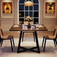 thumbnail image 3 of Tribesigns Square Dining Table for 4 - 31.5" Industrial Dinner Table with Metal Base, Rustic Brown & Black, 3 of 8