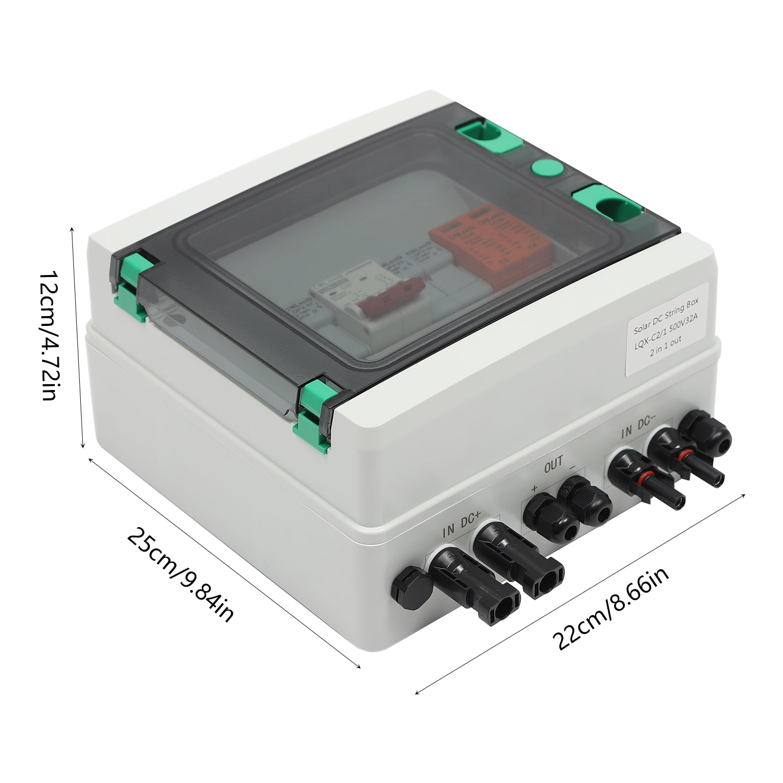 Wildnix Solar PV Combiner Box with Surge, Overload & Lightning Protection, Waterproof and Dustproof, 2-in-1 Design for Efficient Energy Distribution