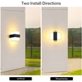thumbnail image 2 of Aplique de pared exterior LED IP65, iluminación exterior impermeable, lámpara de aluminio acrílico de 10 W, adecuada para patio, jardín, terraza, pasillo, paso, cuadrado (cuadrado blanco), 2 of 5