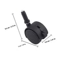 thumbnail image 2 of HOOWIFFY 2Pcs Black Office Chair Wheels with Brake for Easy Movement and Secure Locking, 2 of 8