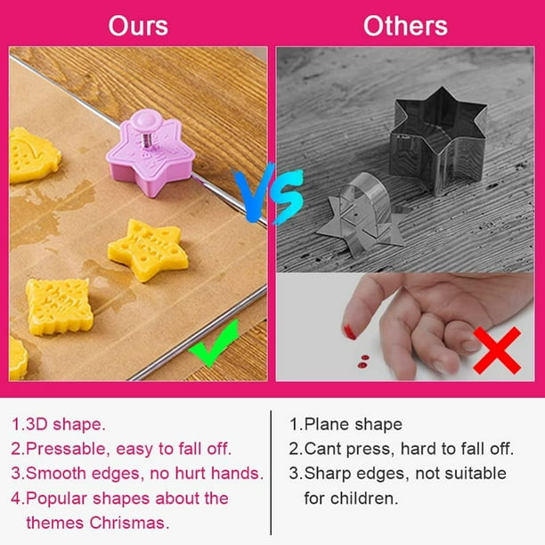 Juego de cortadores de galletas Jadeshay 8 piezas Cortadores navideños de plástico
