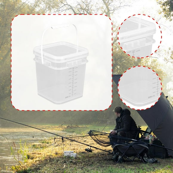 Cubo de pintura, cubo de pintura, de pesca portátil, reutilizable y sellado, contenedor de almacenamiento para barbacoa, camping en interiores, pesca 4 litros
