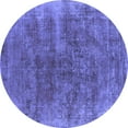 thumbnail image 1 of Ahgly Company Machine Washable Indoor Round Oriental Blue Industrial Area Rugs, 7' Round, 1 of 4