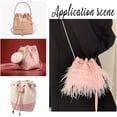 thumbnail image 2 of Flat Purse Drawstring set including PU Leather Straps Plastic Pearl Beads Pink Strap: 120~122x0.85x0.5cm Imitation Leather, 2 of 8