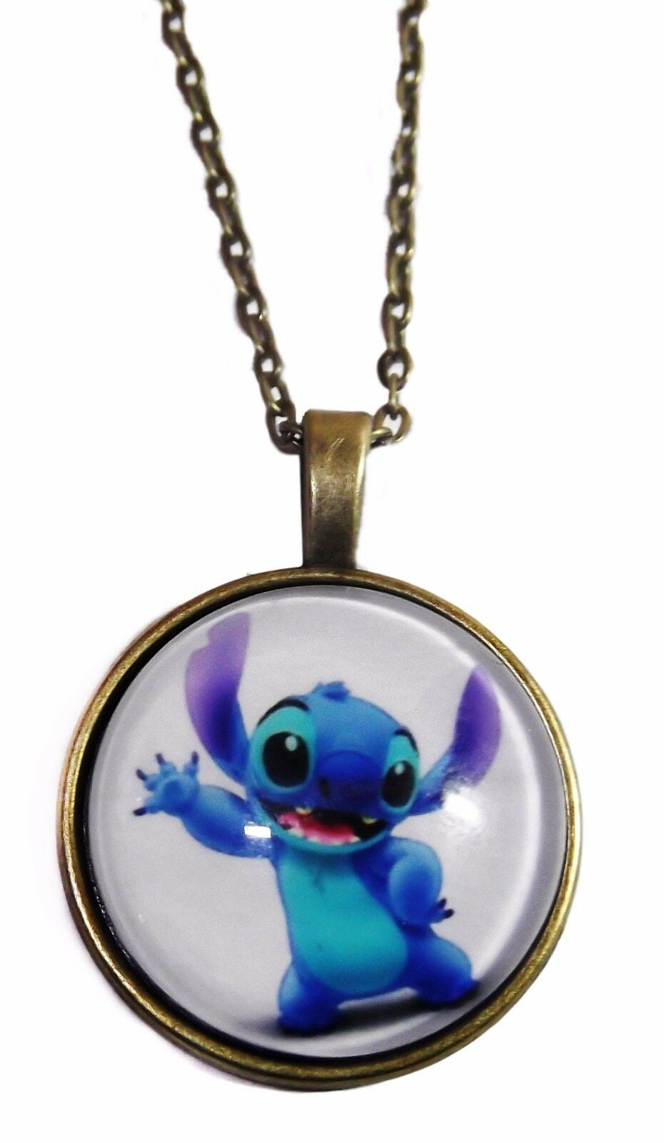 Lilo And Stitch Stitch Glass Domed Pendant Necklace
