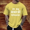 thumbnail image 2 of Mens Tshirts Summer Funny Festival Letter Printed Short Sleeve Graphic Tees Lightweight Breathable Soft Comfortable Casual Men's Shirts Yellow XL, 2 of 6