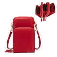 thumbnail image 1 of Small Crossbody Cell Phone Purse for Women, Mini Messenger Shoulder Handbag Wallet with Credit Card Slots,Red, 1 of 6