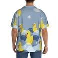 thumbnail image 3 of Rateoe ducklings swim on the sea waves Pattern Men's Short Sleeve Classic Shirt, Casual Short-Sleeved Shirt, Lightweight Summer Shirt, Cuban Collar Shirt,Button-Front Shirt-4X-Large, 3 of 5
