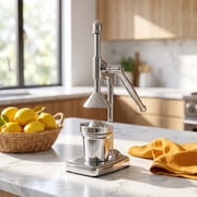 Manual Citrus Juicer – Hand Press Lemon Orange Squeezer for Fresh Juice, Heavy Duty Stainless Steel Fruit Press with Non-Slip Base – Easy Clean Kitchen Juicer