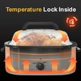 thumbnail image 2 of May in Color Electric Roaster Oven with Viewing Lid, 28lb 24-Quart Turkey Roaster with Unique Defrost/Warm Function, Large Roaster with Removable Pan & Rack, Stainless Steel, White, 2 of 7
