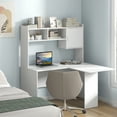 thumbnail image 2 of Gymax L-Shaped Desk w/ Open Storage Hutch Corner Computer Desk w/ Shelves & Cabinet, 2 of 10