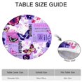 thumbnail image 6 of Purple Butterfly Flower Text Pattern Round Fitted Tablecloth with Elastic Edge,Dining Table Cover Waterproof,Outdoor Round Tablecloth for Camping,Dining,Indoor and Outdoor, 6 of 7
