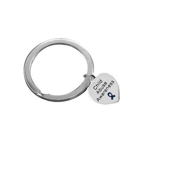 Heart Child Abuse Awareness Charm Split Style Key Chains