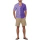 thumbnail image 2 of Camisa de hombre INSPIRE CHIC de verano a rayas con lunares, de manga corta, con botones y patchwork, color morado, 2 of 4