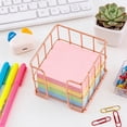 thumbnail image 5 of Rourlinge Wrought Iron Mesh Sticky Notes Holder, Desktop Memo Pad Organizer Basket, Small Paper Clip Tray for Office Desk Accessories, Openwork Grid Storage, 5 of 7