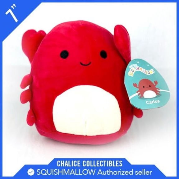 Squishmallows Kellytoy Plush Sealife Squad Carlos the Red Crab 7"