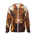 thumbnail image 1 of Balery Countryside Sunflower Cow Sudadera ligera de manga larga con capucha y protección solar UPF 50+ para hombre y mujer, ideal para pesca y running-3X-Large, 1 of 7