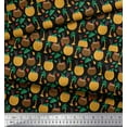 thumbnail image 3 of Soimoi Black Cotton Duck Fabric Coconut Tree & Leaf Tropical Print Fabric by the Yard 42 Inch Wide, 3 of 3