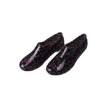 

Tenmix Ladies Rain Boots Waterproof Garden Shoes Slip-ons Work Shoe Slip Resistant Rainboot Womens Non-Slip Comfort Flats Cherry 6