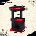 thumbnail image 2 of Pefilos 27" Cat Tree Tower for Indoor Cats with Scratching Posts, Climbing Cute Cat Condo, Cat Tree House, Black, 2 of 7