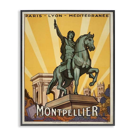 Stupell Industries Montpellier Vintage Advertisement Animals Painting Black Framed Art Print Wall Art, 11 x 14