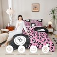 thumbnail image 3 of Erosebridal Snooker Billiards Twin Comforter Sets 3-Piece for Boys Girls,Kids Teens Leopard Print Bling Glitter Print Bedding Set,Pink Reversible,Luxury Bedroom Decor, 3 of 6