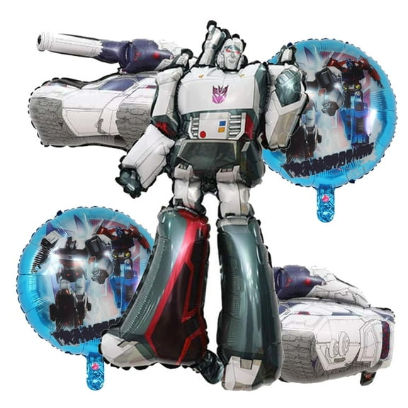 5 PCS Birthday Balloons Transformer Balloons Robots Theme Decorations Megatron Balloons Bumble Bee Balloons Optimus Balloons