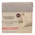 thumbnail image 4 of Juego de Sábanas Better Homes & Gardens 4 Piezas de Satén Tamaño Matrimonial Liso Plateado Suave, 4 of 4