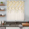 thumbnail image 5 of Weeping Flowers Sheer Curtains 45 Inches Long, Yellow Grey Spring Floral Rustic Burlap Light Filering Curtains, Breathable Simi Curtain Privacy Drapes for Kitchen Bathroom Small Window Treatment, 5 of 9
