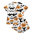 thumbnail image 7 of Halloween Pajama Set for Women Halloween Print Short Sleeve Top and Shorts 2 Piece Separate Casual Sleep Loungewear, 7 of 7