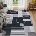 thumbnail image 3 of MICGEEK 6x9 Washable Area Rugs for Living Room, Modern Geometric Printed Rug, Vacuum-Friendly, Non Slip Indoor Rug for Bedroom Dining Room Home Decor Carpet, Black/Gray, 3 of 10