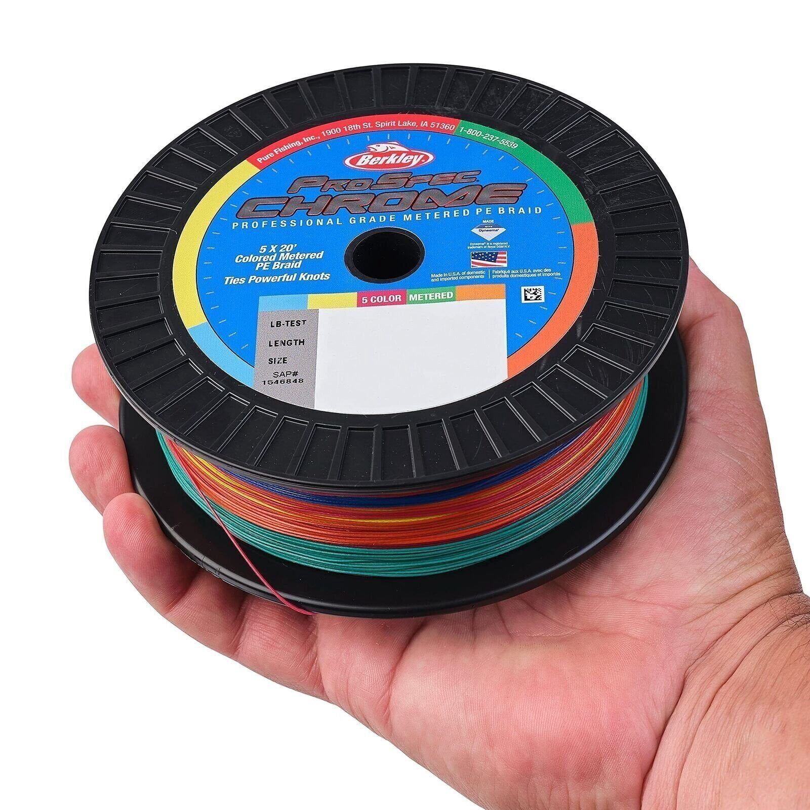 Berkley ProSpec® Chrome 5x20' Metered Braid, 5-Color, 30lb | 13.6kg