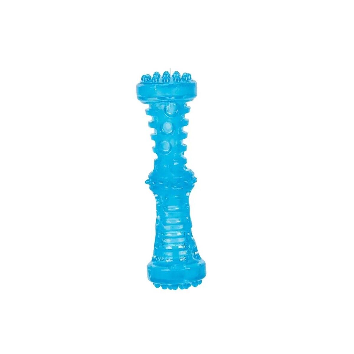 Durable Dog Toys Toss Fetch Stick Chew Squeaker 7 Inch Dental Health Gum Massage (Full Set - All 3 Toys)