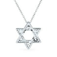 thumbnail image 2 of Bling Jewelry Womens Cubic Zirconia CZ Pave Judaica Star of David Pendant Necklace Sterling Silver, 2 of 5