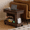 Walnut Brown, variant on Rolling Side Table with Liftable 360° Rotating Desktop 2-Tier Storage Lockable Wheels for Living Room Bedroom