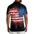 thumbnail image 2 of Men's USA 250th Anniversary American Flag Stars Polo Shirt Patriotic Casual Short Sleeve America 250 Merchandise, 2 of 6