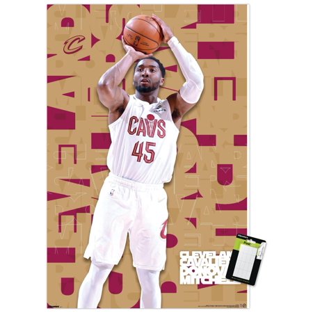NBA Cleveland Cavaliers: Word Block - Donovan Mitchell 26 Wall Poster, 14.725" x 22.375"