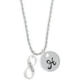 thumbnail image 1 of Delight Jewelry Silvertone Dance Infinity Sign Silvertone Script Initial Disc - H - Charm Necklace, 20"+3", 1 of 4