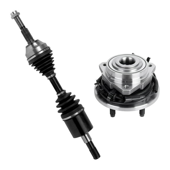 AutoShack Front Left CV Axle Shaft Wheel Hub Bearing Assembly | Replacement for 2002-2007 Jeep Liberty | 2-PC