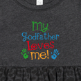 thumbnail image 4 of Inktastic My Godfather Loves Me Godson Baby Girls Baby Dress, 4 of 5