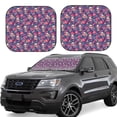 thumbnail image 6 of Kdxio Skull colorful flower daisy Print 2-Piece Sun Shade Front Windshield - Foldable Car Front Window Sunshades for Most Sedans SUV Truck, 6 of 6