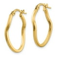 thumbnail image 2 of Leslie's Real 14kt Yellow Gold Polished Wavy Fancy Hoop Earrings; for Adults and Teens; for Women and Men, 2 of 3