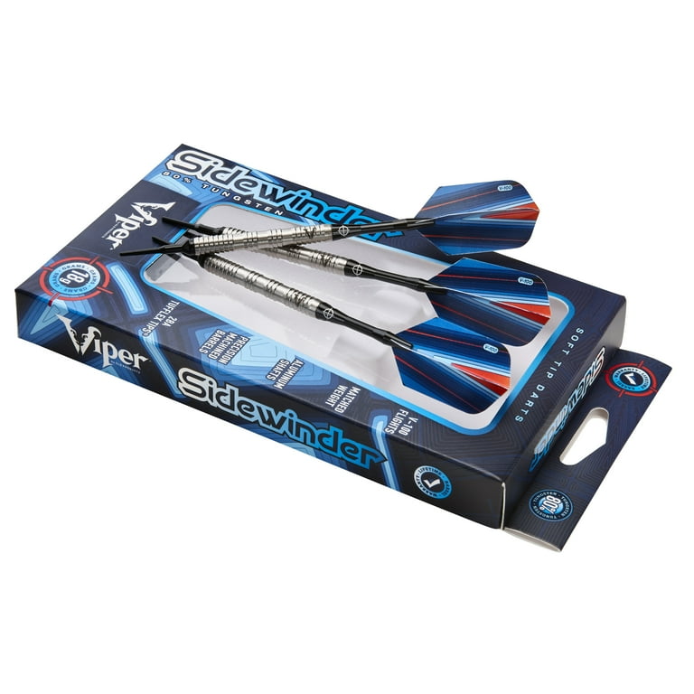 Viper Sidewinder 80% Tungsten Soft Tip Dart Set, Shark Fin Barrel