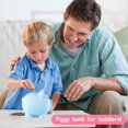 thumbnail image 2 of Piggy Bank, Unbreakable Plastic Money Bank, Coin Bank for Girls and Boys, Medium Size Piggy Banks, Practical Gifts for Birthday, Easter, Baby Shower (Pink), 2 of 6