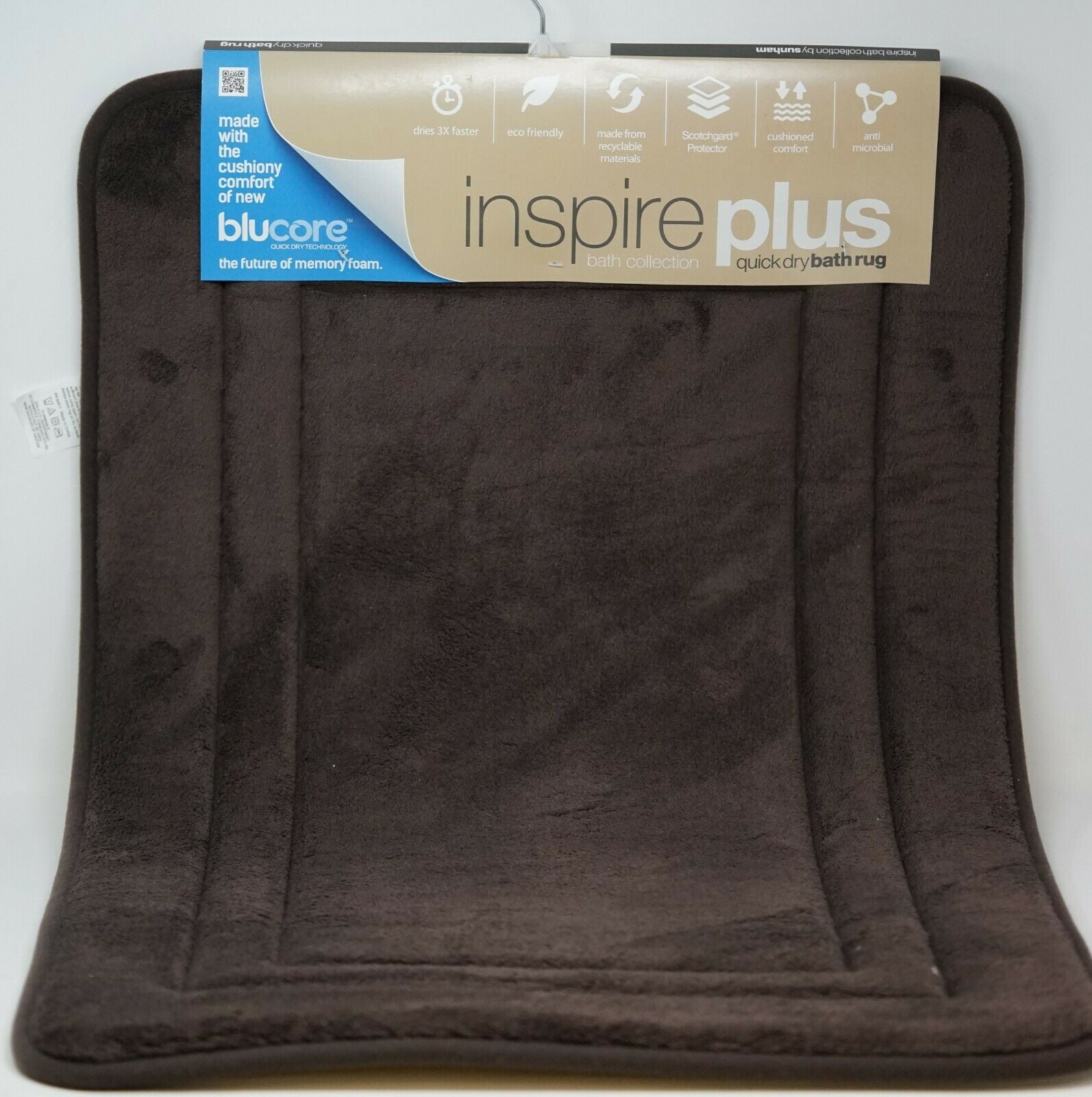 Sunham Inspire Plus BluCore Quick Dry Antimicrobial 21" x 34" Bath Rug Red 